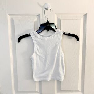 Hollister White Ribbed Tank Top